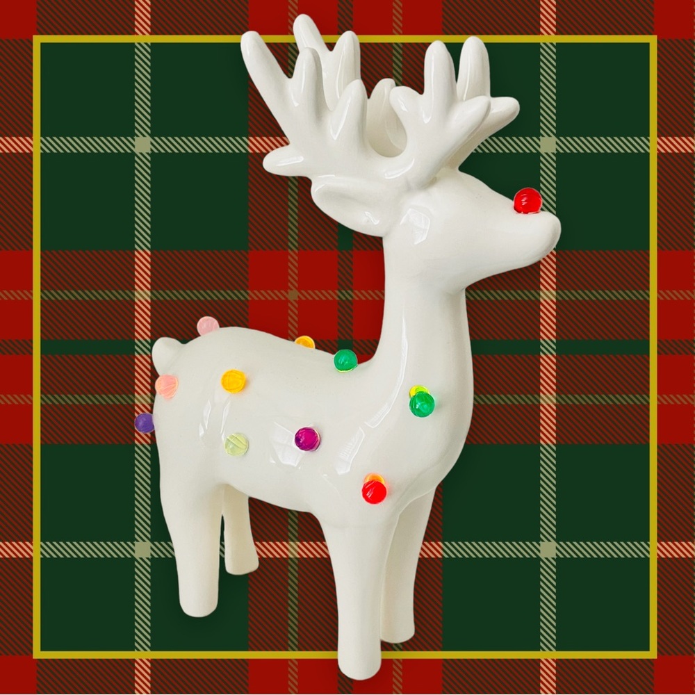 NEW! Rudolph reindeer Christmas porcelain light up decor